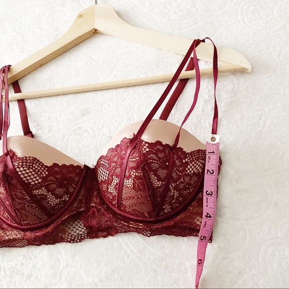 Gorgeous Burgundy & Nude Lace Bra - Picture 3 of 9